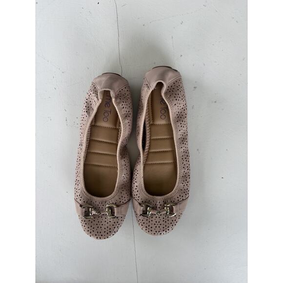 🩰 Me Too Comfort Scrunch Ballet Flats 8.5 M Pink Leatherette; Horse Bit Straps - Picture 6 of 10